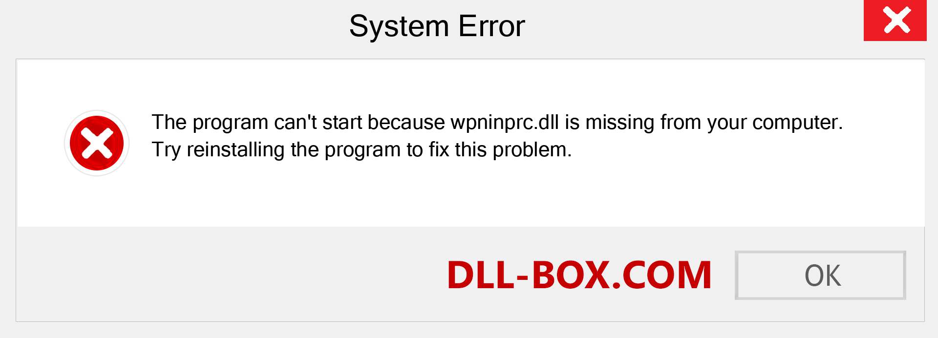 wpninprc.dll file is missing?. Download for Windows 7, 8, 10 - Fix  wpninprc dll Missing Error on Windows, photos, images